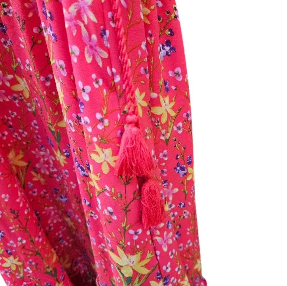 🎉Host Pick🎉GAP Maternity Sleeveless Ruffle-Trim Dress Floral Print Pink Medium - Picture 4 of 6